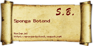 Sponga Botond névjegykártya